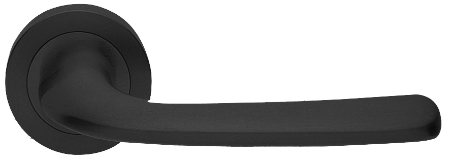 Ручка дверная SAND R2 NERO раздельная на круглой розетке, цвет черный, латунь фото купить Шымкент (Чимкент)