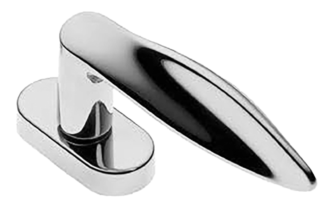 Ручка оконная DALI W1 CRO на прямоугольной розетке, цвет хром, латунь фото купить Шымкент (Чимкент)