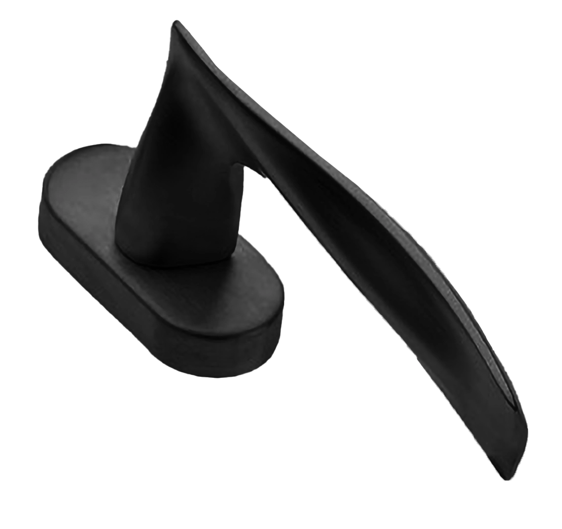 Ручка оконная WAVE W1 NERO на прямоугольной розетке, цвет черный, латунь фото купить Шымкент (Чимкент)