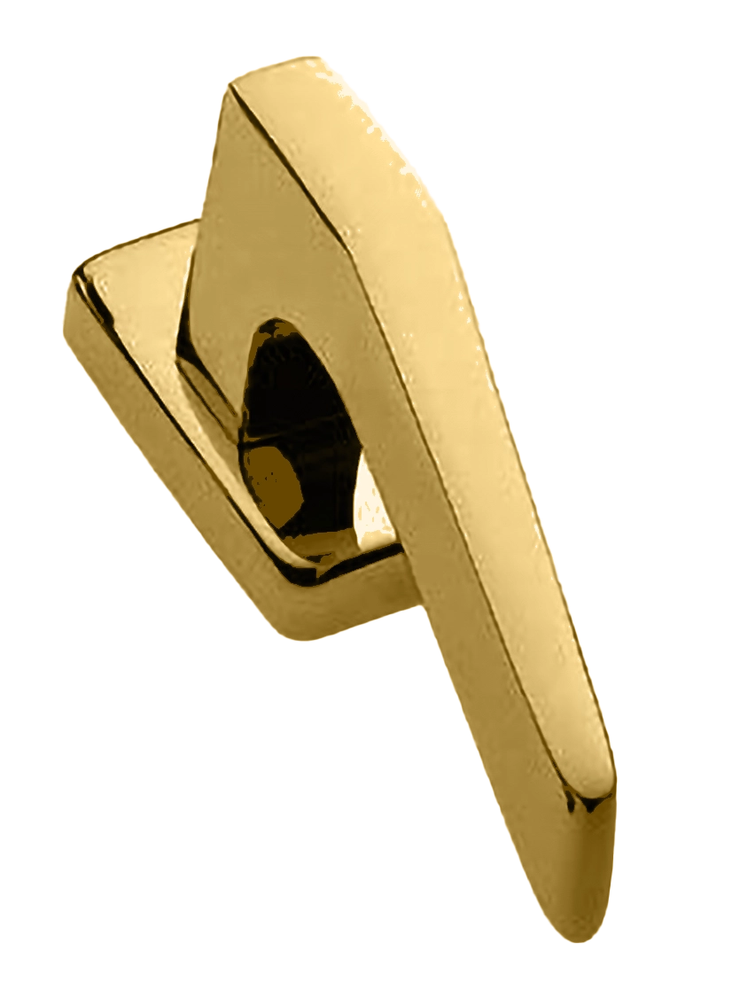 Ручка оконная HILL W1 OTL на прямоугольной розетке, цвет золото, латунь фото купить Шымкент (Чимкент)