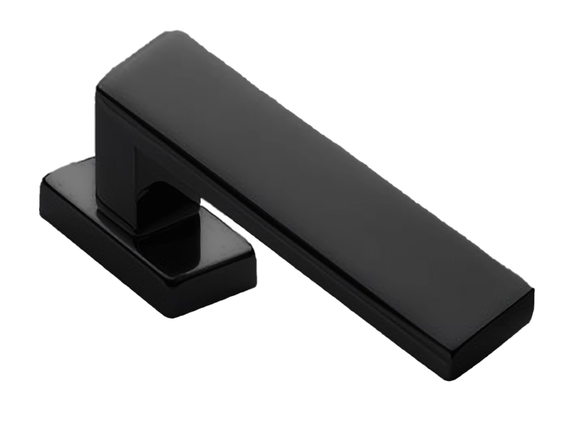 Ручка оконная WATERFALL W1 NERO на прямоугольной розетке, цвет черный, латунь фото купить Шымкент (Чимкент)