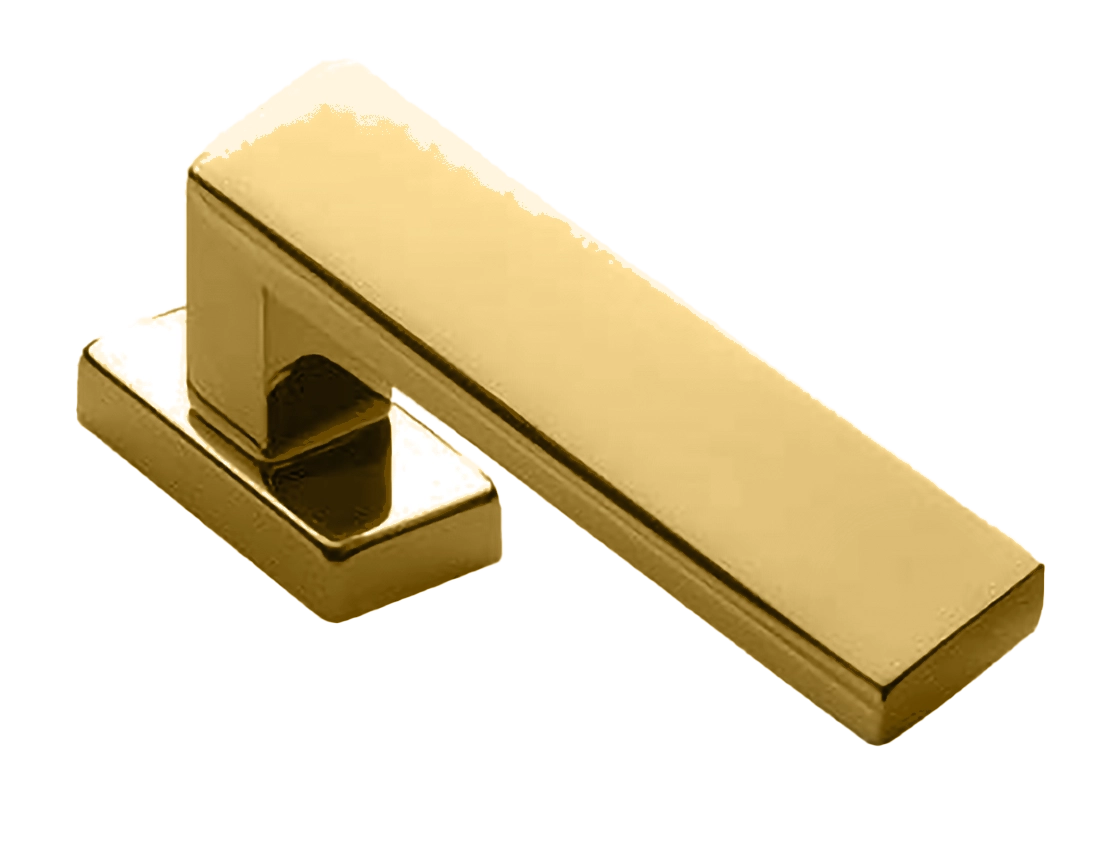 Ручка оконная WATERFALL W1 OTL на прямоугольной розетке, цвет золото, латунь фото купить Шымкент (Чимкент)