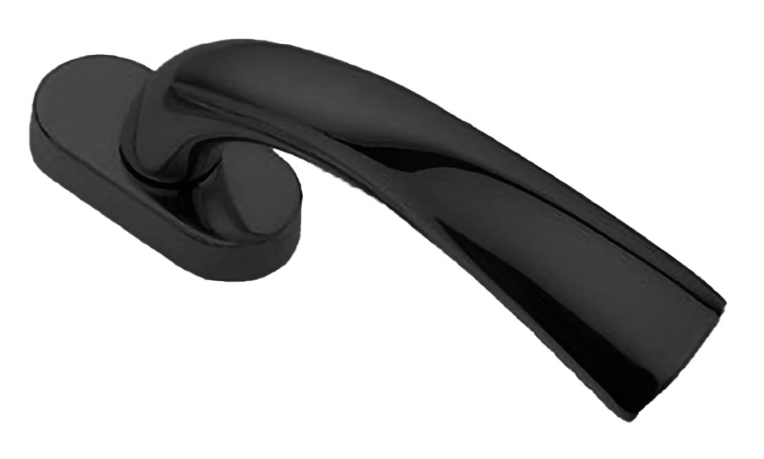 Ручка оконная RAFT W1 NERO на прямоугольной розетке, цвет черный, латунь фото купить Шымкент (Чимкент)