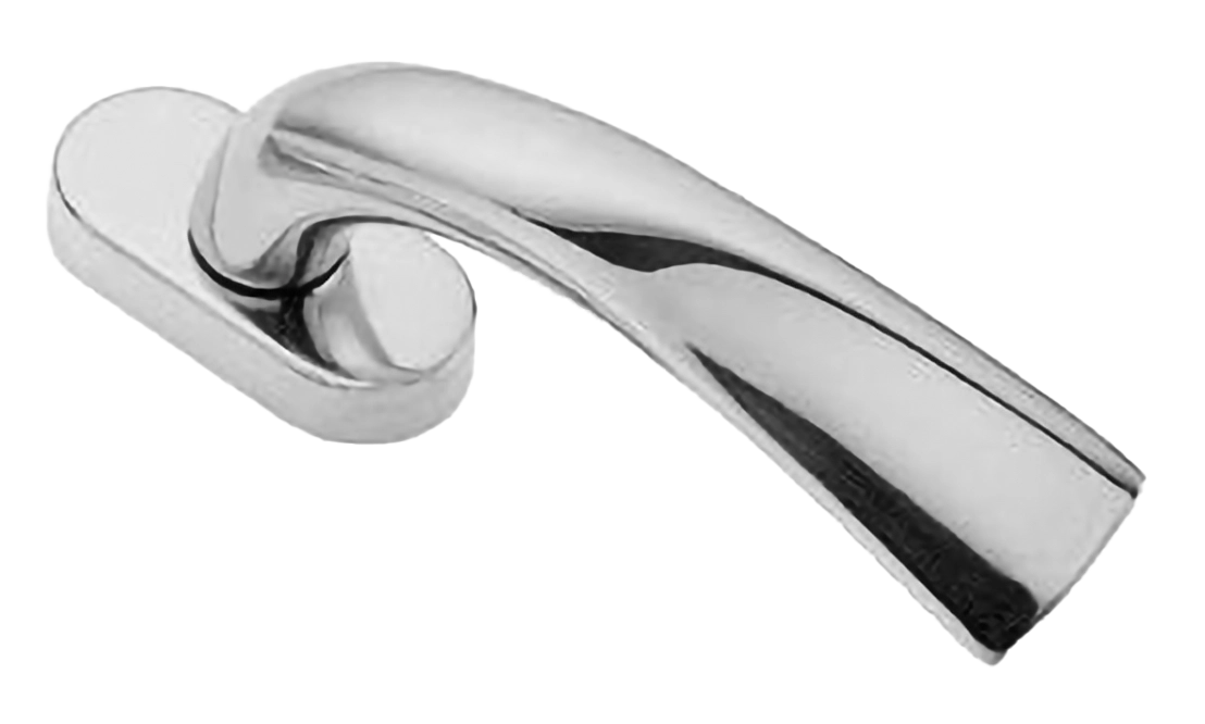 Ручка оконная RAFT W1 CRO на прямоугольной розетке, цвет хром, латунь фото купить Шымкент (Чимкент)