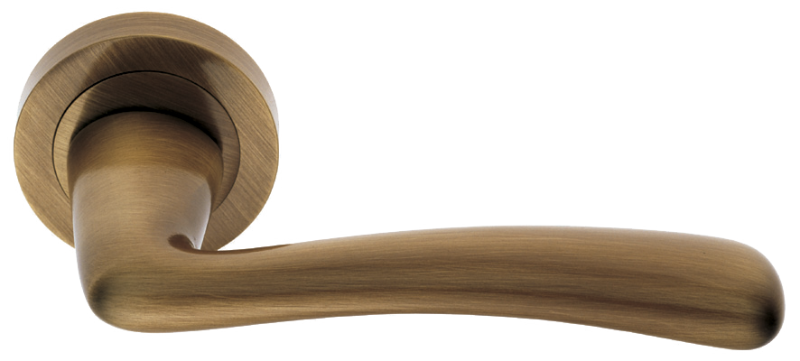 Ручка дверная COCKATOO R2 BGO раздельная на круглой розетке, цвет матовая бронза, латунь фото купить Шымкент (Чимкент)