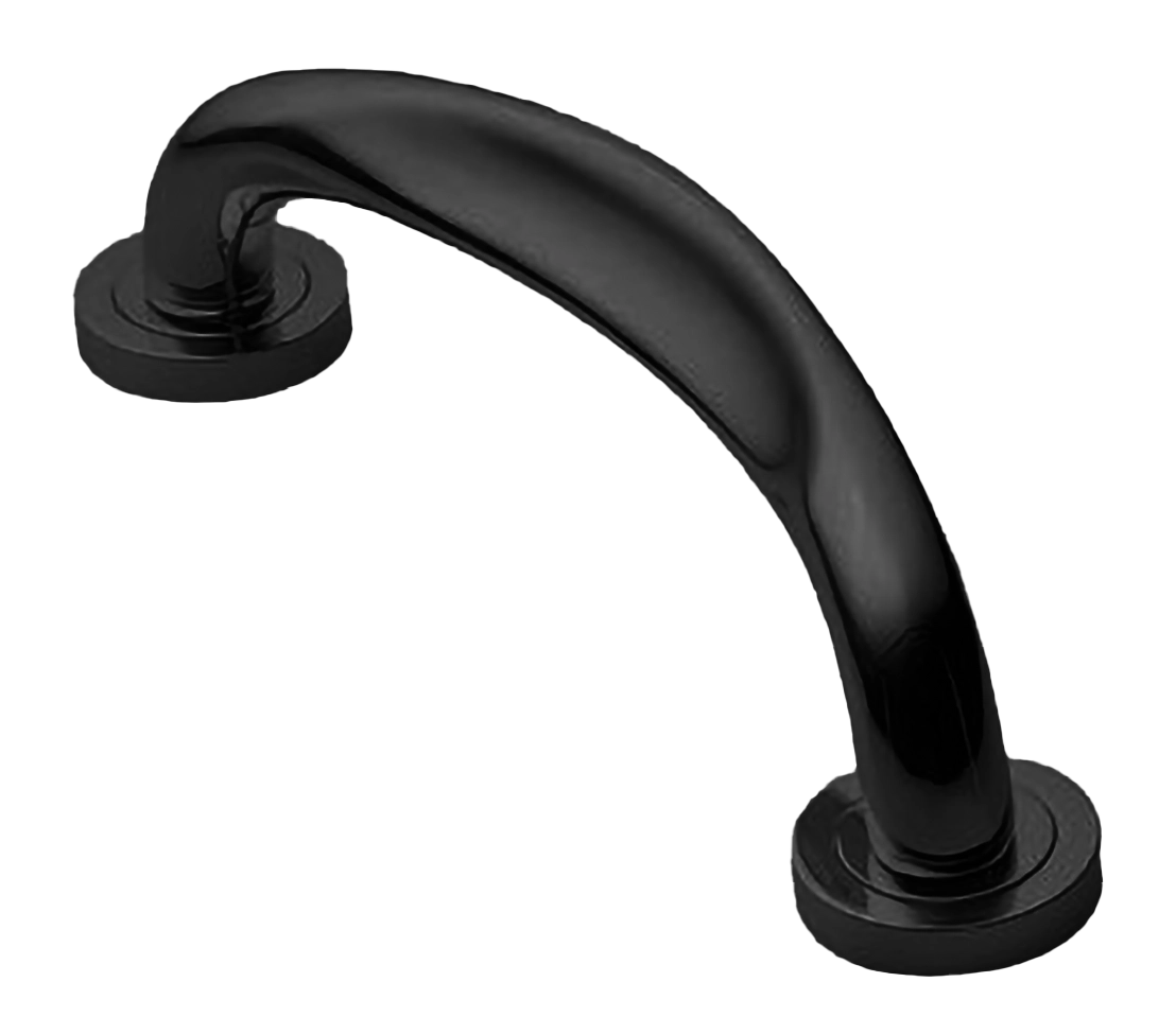 Ручка-скоба дверная RAFT PH NERO на круглой розетке, цвет черный, латунь фото купить Шымкент (Чимкент)