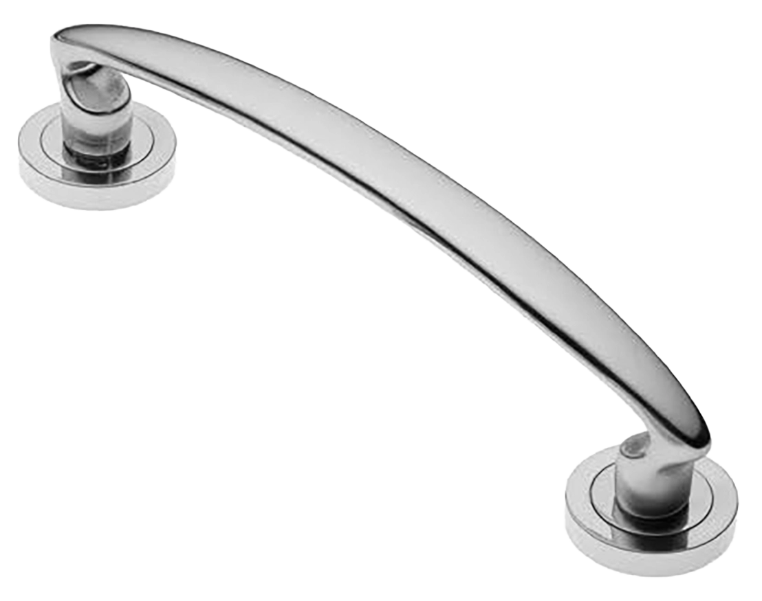 Ручка-скоба дверная FLAMINGO PH CRO на круглой розетке, цвет хром, латунь фото купить Шымкент (Чимкент)