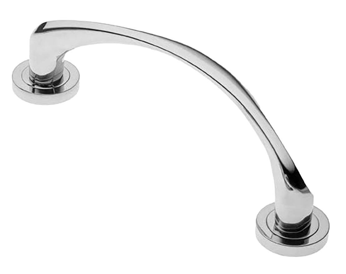 Ручка-скоба дверная COBRA PH CRO на круглой розетке, цвет хром, латунь фото купить Шымкент (Чимкент)