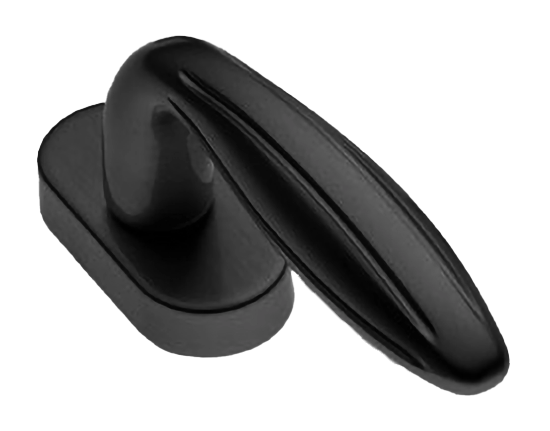 Ручка оконная BUD W1 NERO на прямоугольной розетке, цвет черный, латунь фото купить Шымкент (Чимкент)