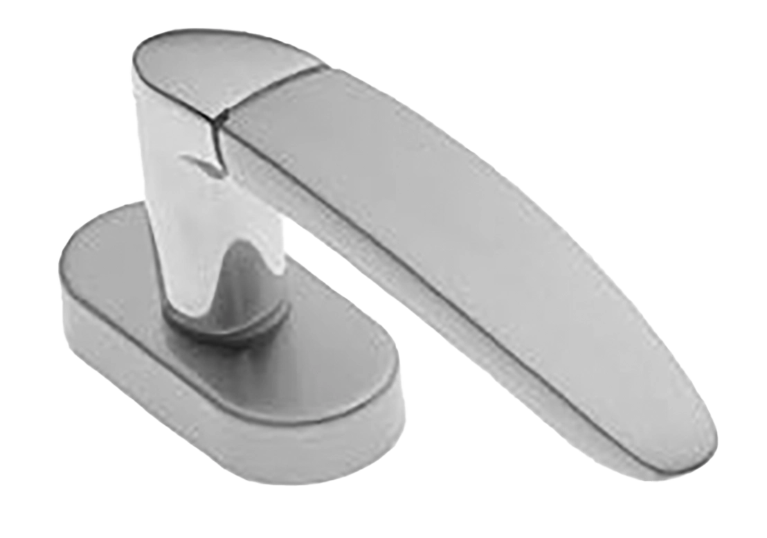 Ручка оконная SAIL W1 CSA/CRO на прямоугольной розетке, цвет матовый хром/хром, латунь фото купить Шымкент (Чимкент)