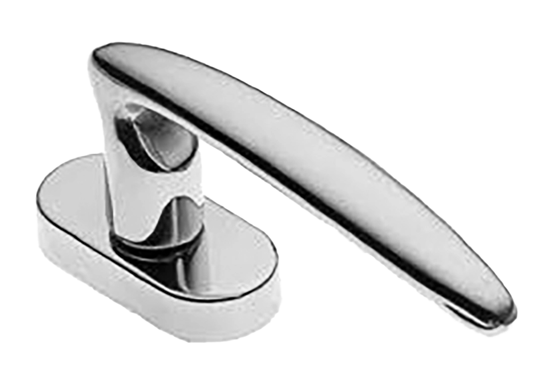 Ручка оконная FLAMINGO W1 CRO на прямоугольной розетке, цвет хром, латунь фото купить Шымкент (Чимкент)