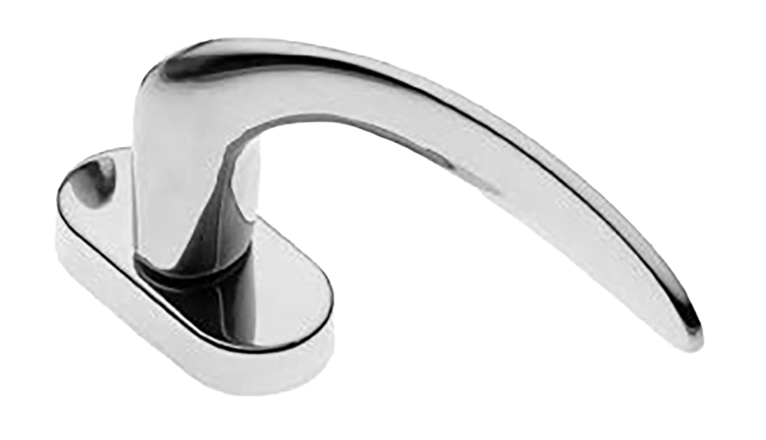 Ручка оконная COBRA W1 CRO на прямоугольной розетке, цвет хром, латунь фото купить Шымкент (Чимкент)