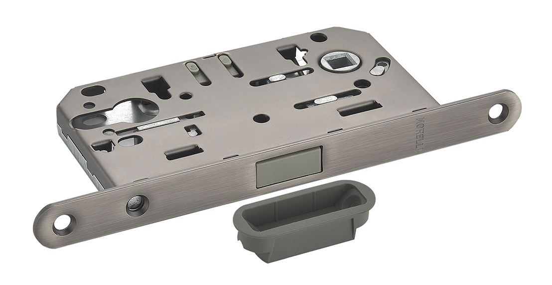 Защелка межкомнатная M1885 GR с ответной планкой, магнитная под цилиндр, цвет графит фото купить в Шымкенте