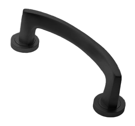 Ручка-скоба дверная WIND PH NERO на круглой розетке, цвет черный, латунь фото купить в Шымкенте