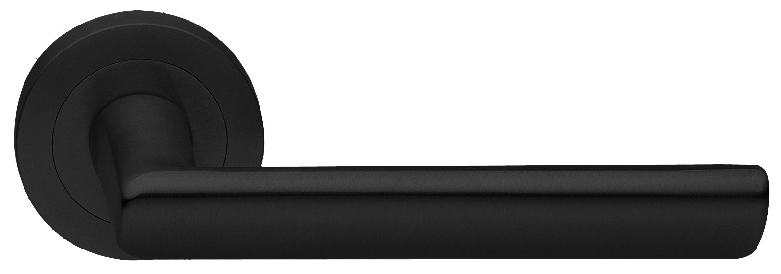 Ручка дверная STELLA R2 NERO раздельная на круглой розетке, цвет черный, латунь фото купить Шымкент (Чимкент)