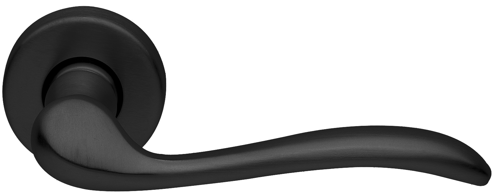 Ручка дверная TOSCANA R3-E NERO раздельная на круглой розетке, цвет черный, латунь фото купить Шымкент (Чимкент)