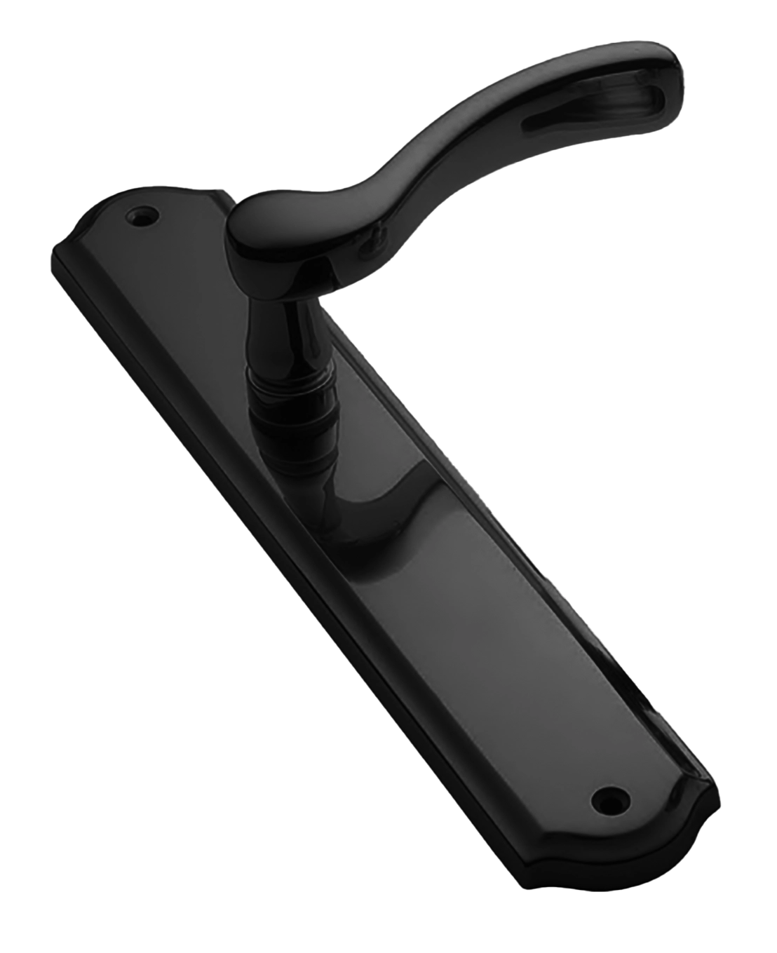 Ручка дверная ERICA PL NERO на планке, цвет черный, латунь фото купить Шымкент (Чимкент)