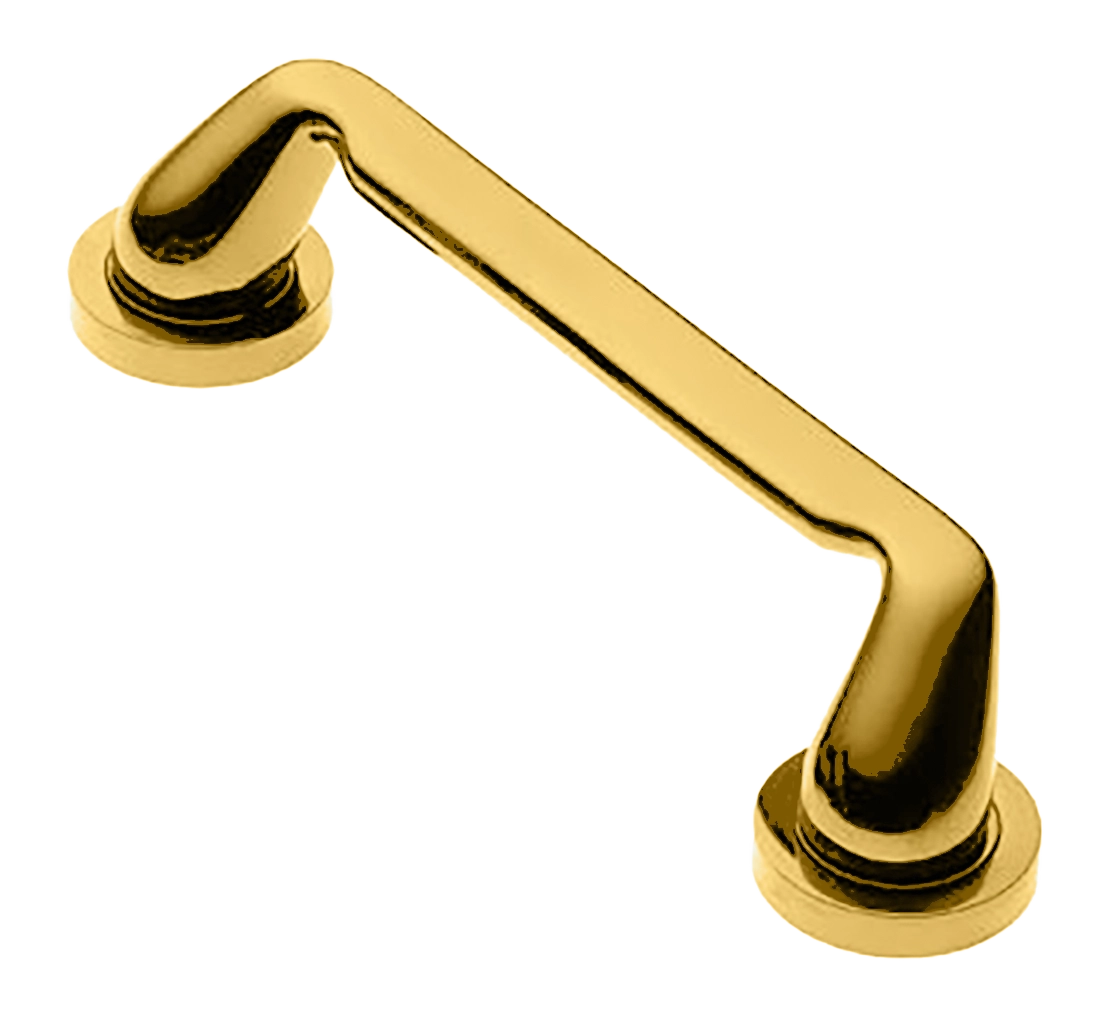 Ручка-скоба дверная NIRVANA PH OTL на круглой розетке, цвет золото, латунь фото купить Шымкент (Чимкент)