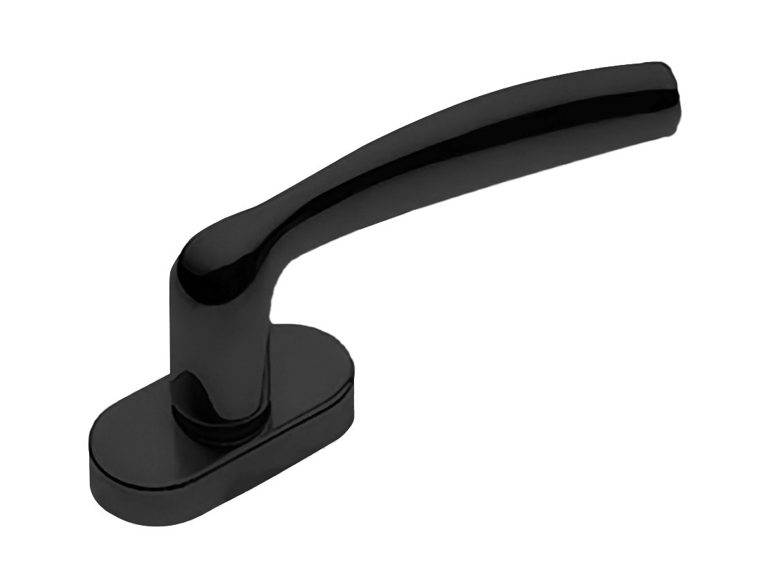 Ручка оконная VENERA W1 NERO на прямоугольной розетке, цвет черный, латунь фото купить Шымкент (Чимкент)