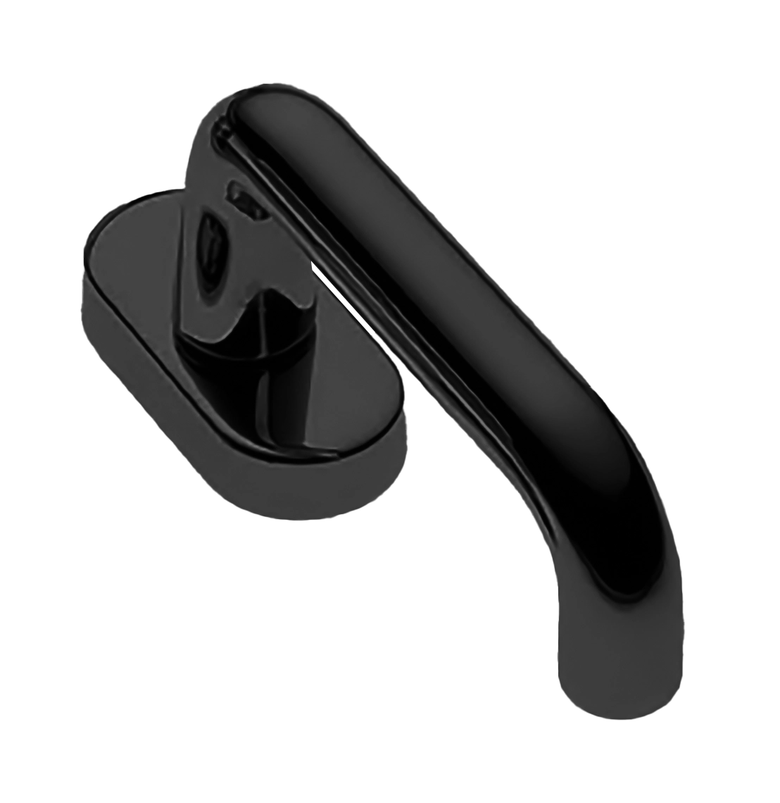 Ручка оконная IRIS W1 NERO на прямоугольной розетке, цвет черный, латунь фото купить Шымкент (Чимкент)