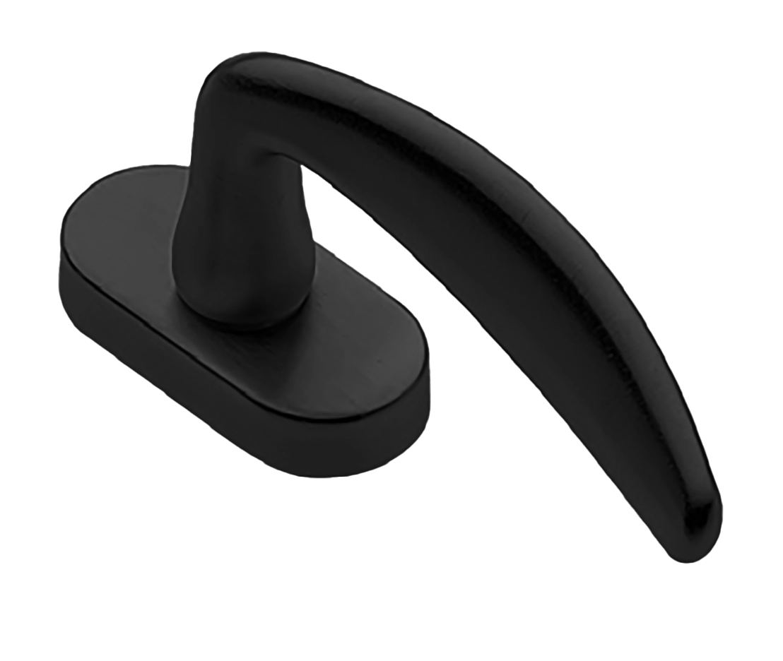 Ручка оконная MOGADOR W1 NERO на прямоугольной розетке, цвет черный, латунь фото купить Шымкент (Чимкент)