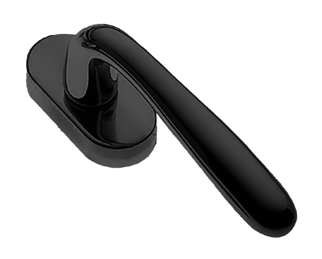 Ручка оконная RUBINO W1 NERO на прямоугольной розетке, цвет черный, латунь фото купить Шымкент (Чимкент)