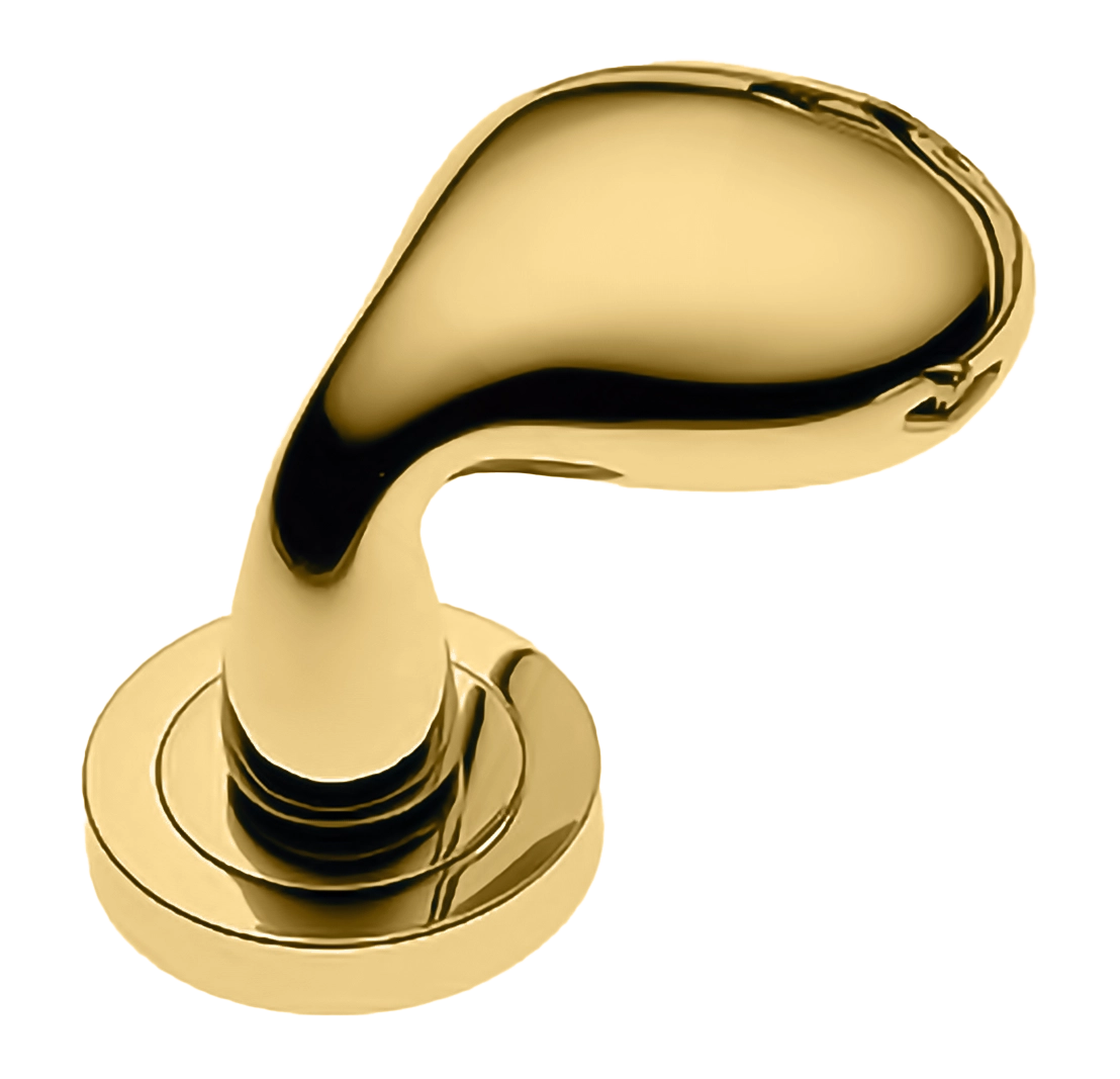 Ручка дверная SIENA-2 R2 OTL раздельная на круглой розетке, цвет золото, латунь фото купить Шымкент (Чимкент)