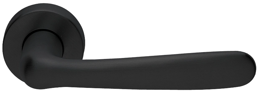 Ручка дверная LINDA R3-E NERO раздельная на круглой розетке, цвет черный, латунь фото купить Шымкент (Чимкент)