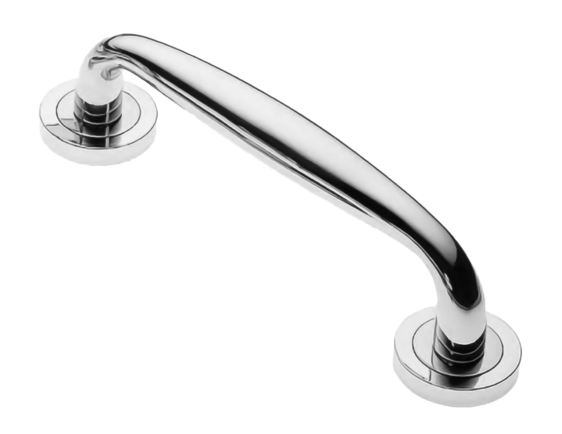 Ручка-скоба дверная Ручка-скоба дверная AIR W1 CRO на круглой розетке, цвет хром, латунь фото купить Шымкент (Чимкент)