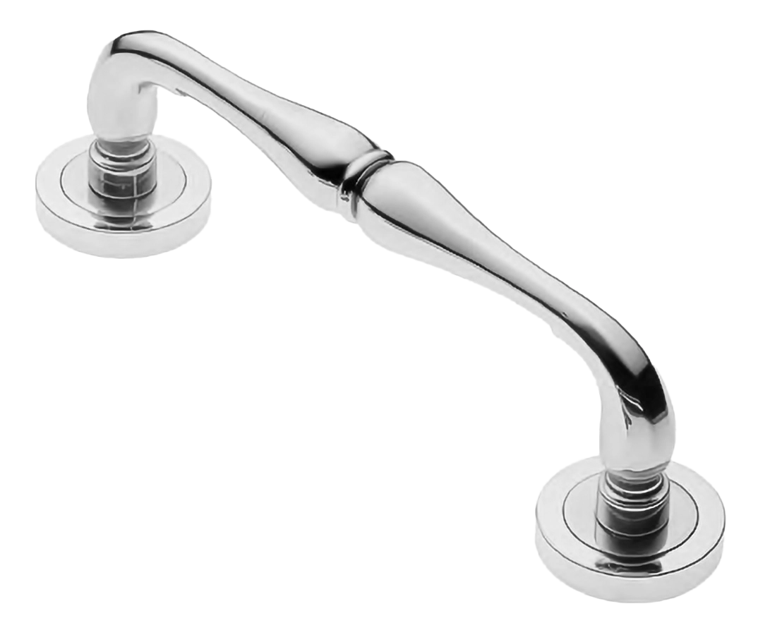 Ручка-скоба дверная Ручка-скоба дверная ASTRO PH CRO на круглой розетке, цвет хром, латунь фото купить Шымкент (Чимкент)