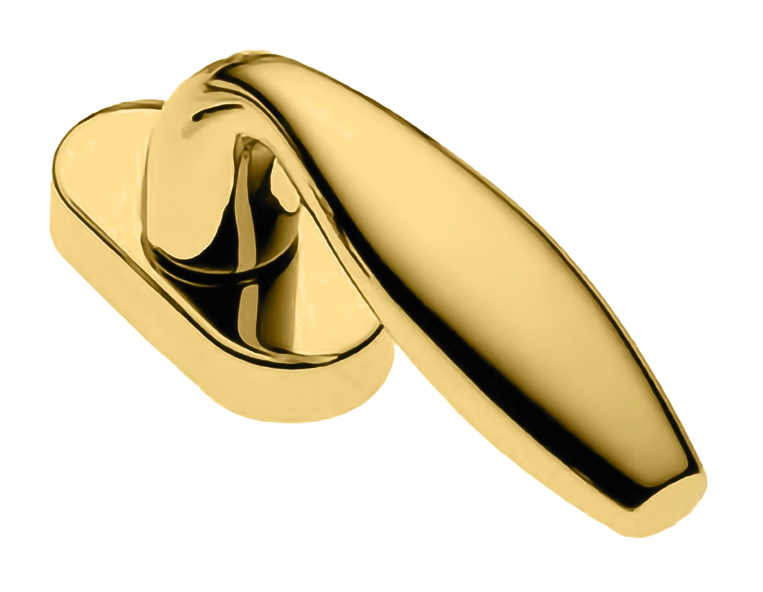 Ручка оконная SIENA W1 OTL на прямоугольной розетке, цвет золото, латунь фото купить Шымкент (Чимкент)
