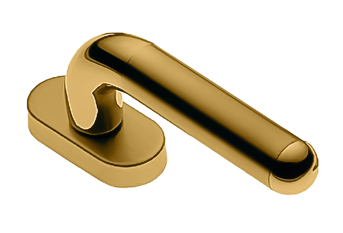 Ручка оконная GAVANA W1 OTL на прямоугольной розетке, цвет золото, латунь фото купить Шымкент (Чимкент)