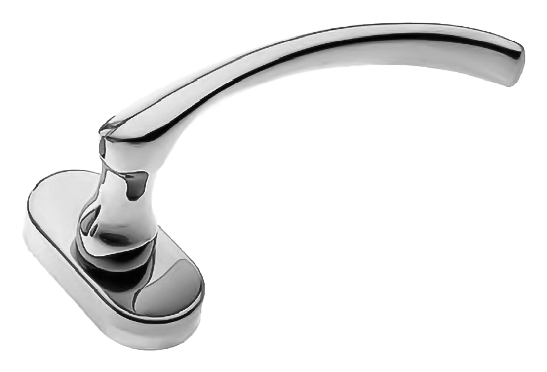 Ручка оконная ARCH W1 CRO на прямоугольной розетке, цвет хром, латунь фото купить Шымкент (Чимкент)