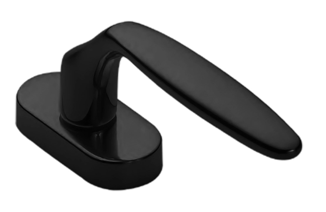 Ручка оконная DERBY W1 NERO на прямоугольной розетке, цвет черный, латунь фото купить Шымкент (Чимкент)