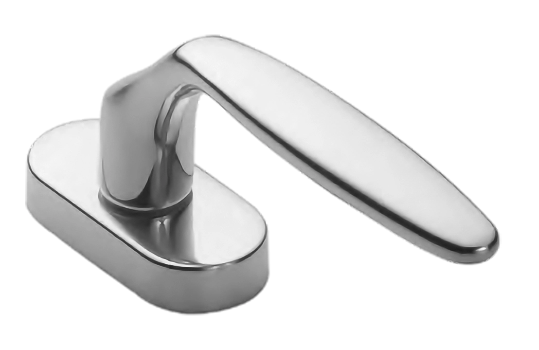 Ручка оконная DERBY W1 CRO на прямоугольной розетке, цвет хром, латунь фото купить Шымкент (Чимкент)