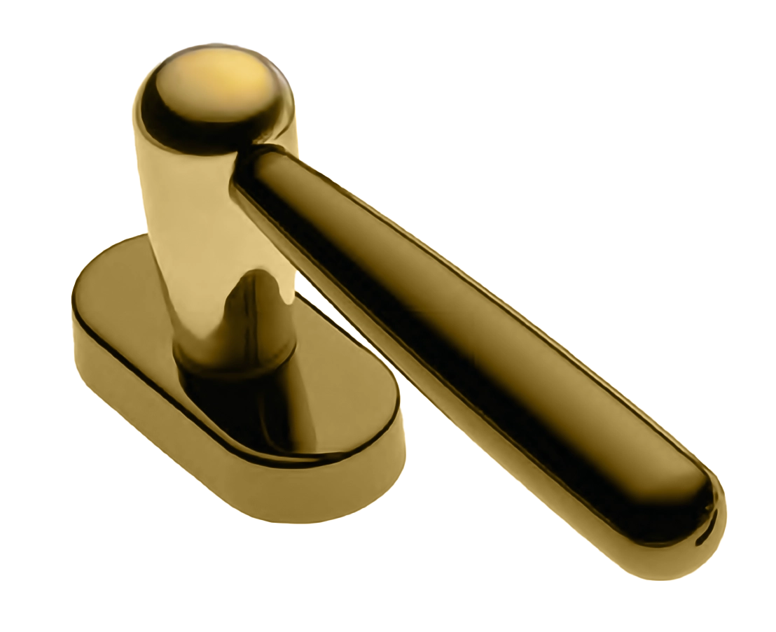 Ручка оконная PINOKKIO W1 OTL на прямоугольной розетке, цвет золото, латунь фото купить Шымкент (Чимкент)