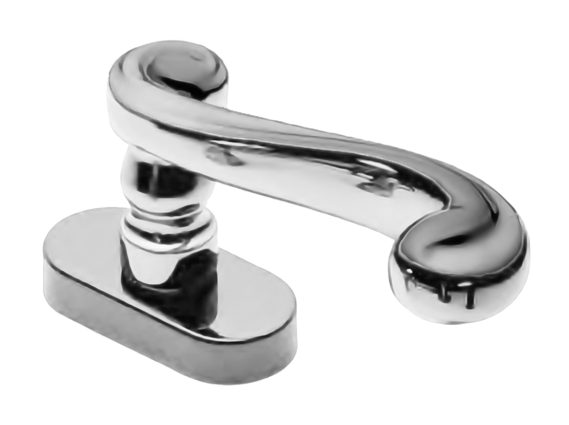 Ручка оконная PLAZA W1 CRO на прямоугольной розетке, цвет хром, латунь фото купить Шымкент (Чимкент)