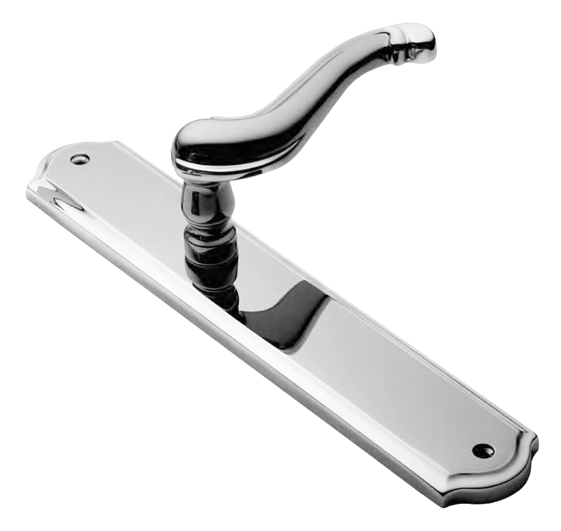 Ручка дверная BAROCCO PL CRO на планке, цвет хром, латунь фото купить Шымкент (Чимкент)