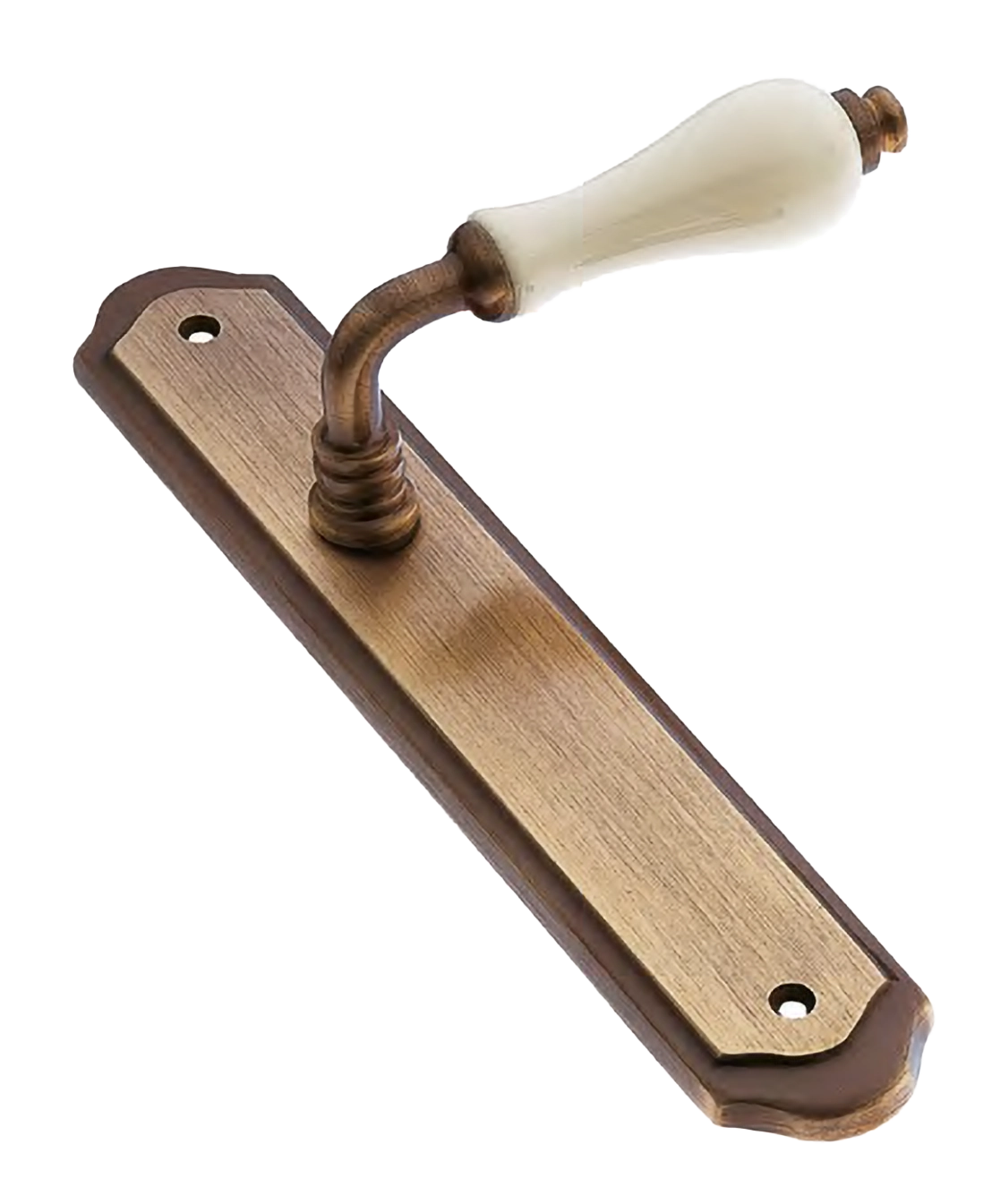 Ручка дверная CERAMICA PL OBR/CHAMP на планке, цвет бронза/шампань, латунь, ЦАМ фото купить Шымкент (Чимкент)