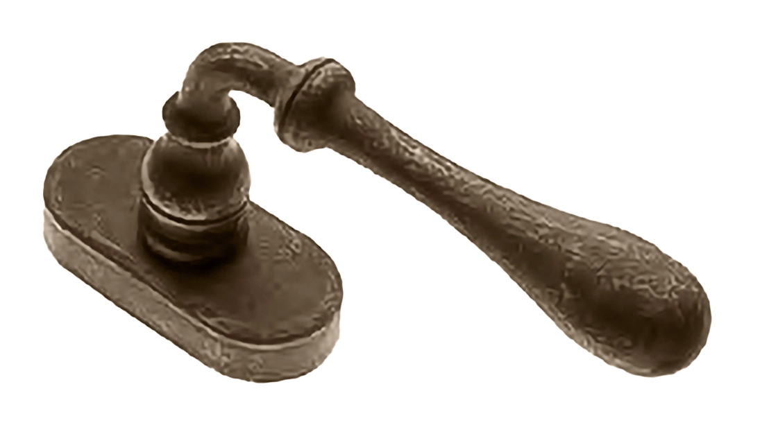 Ручка оконная MARY W1 FEA на прямоугольной розетке, цвет античное железо, латунь фото купить Шымкент (Чимкент)