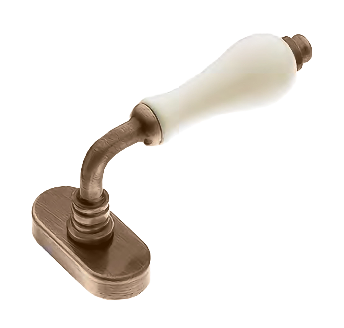 Ручка оконная CERAMICA W1 OBR/CHAMP на прямоугольной розетке, цвет бронза/шампань, латунь фото купить Шымкент (Чимкент)