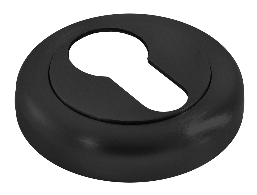 Накладка на ключевой цилиндр LUX-KH-R4 NERO на круглой розетке, цвет черный фото фурнитура Шымкент (Чимкент)