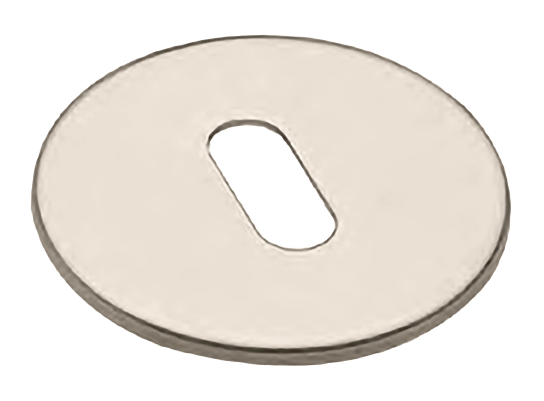 Накладка на ключевой цилиндр LUX-FK-R5 NIS на круглой розетке под ключ буратино, цвет матовый никель фото купить Шымкент (Чимкент)