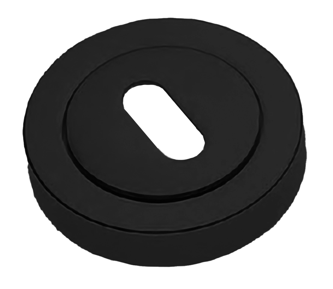Накладка на ключевой цилиндр LUX-FK-R2 NERO на круглой розетке под ключ буратино, цвет черный фото купить Шымкент (Чимкент)