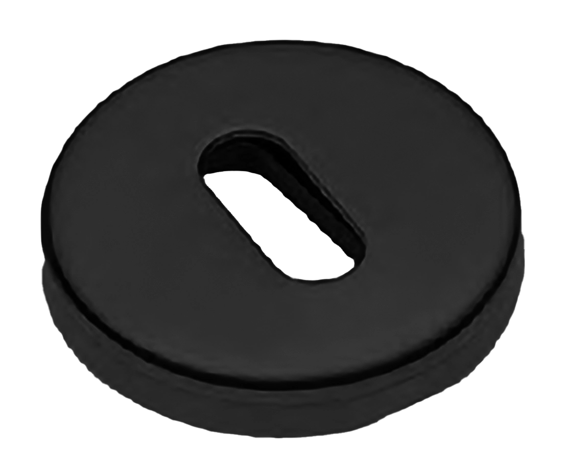 Накладка на ключевой цилиндр LUX-FK-R3-E NERO на круглой розетке под ключ буратино, цвет черный фото купить Шымкент (Чимкент)
