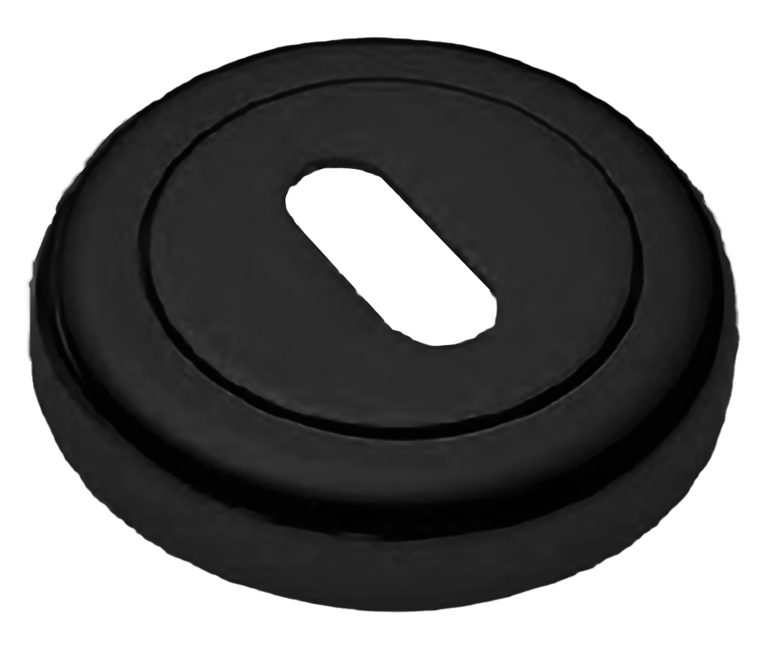 Накладка на ключевой цилиндр LUX-FK-R4 NERO на круглой розетке под ключ буратино, цвет черный фото купить Шымкент (Чимкент)