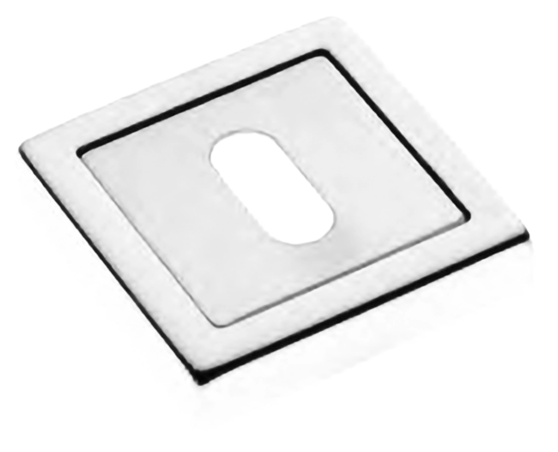 Накладка на ключевой цилиндр LUX-FK-S3 BIA на квадратной розетке под ключ буратино, цвет белый фото купить Шымкент (Чимкент)
