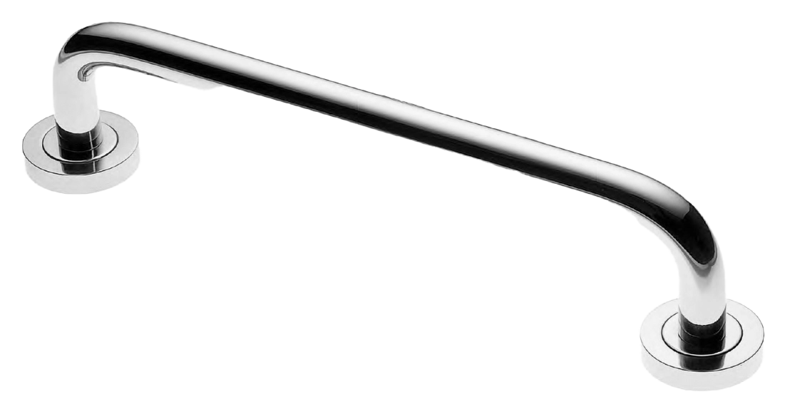 Ручка-скоба дверная ART.IR 23 150MM CRO на круглой розетке, цвет хром, латунь фото купить Шымкент (Чимкент)