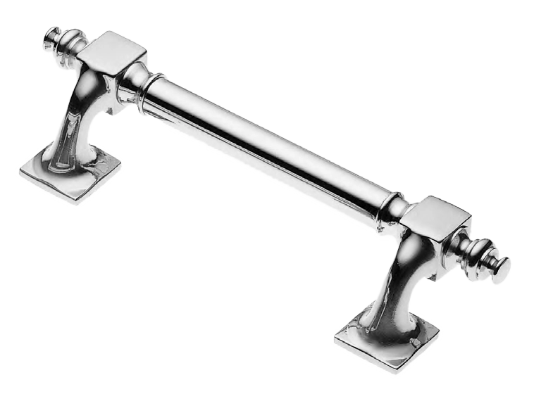 Ручка-скоба дверная ART.40 200MM CRO на квадратной розетке, цвет хром, латунь фото купить Шымкент (Чимкент)