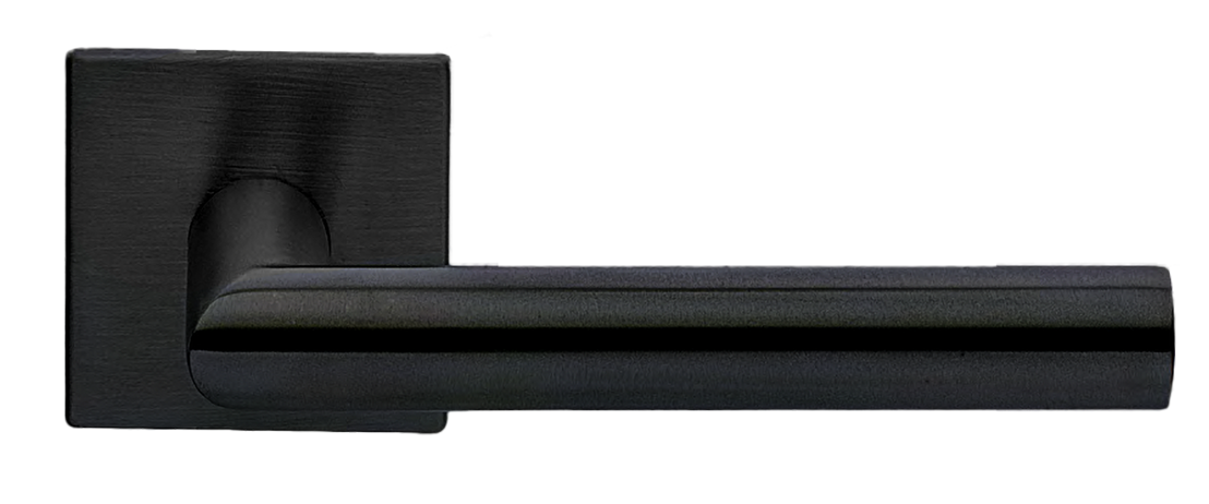 Ручка дверная VOSTOK1 S1-E NERO раздельная на квадратной розетке, цвет черный, сталь фото купить Шымкент (Чимкент)